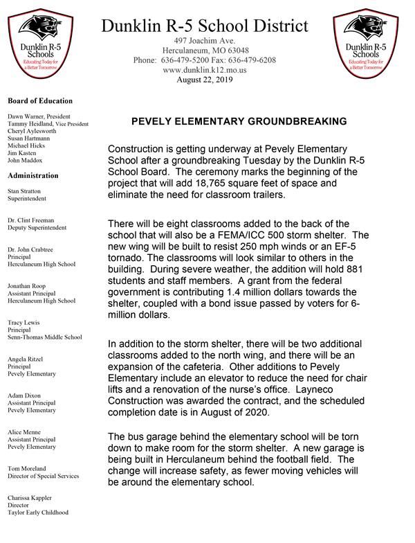 Pevely Groundbreaking Release pic